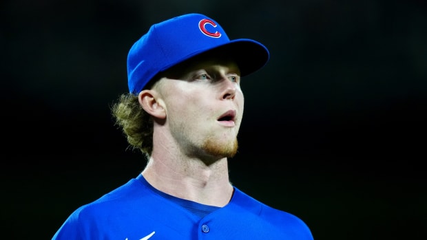 Sep 12, 2023; Denver, Colorado, USA; Chicago Cubs center fielder Pete Crow-Armstrong (52) during the third inning against the Colorado Rockies at Coors Field. Mandatory Credit: Ron Chenoy-USA TODAY Sports  